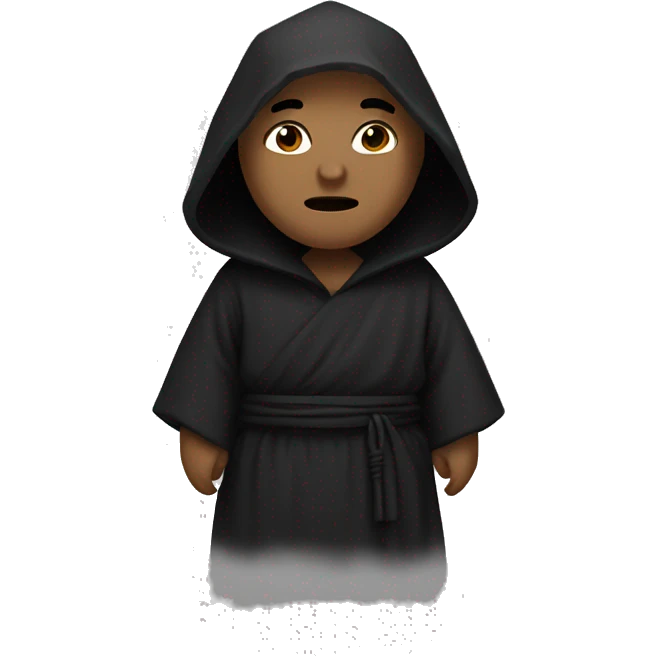 monk wearing a black hood emoji