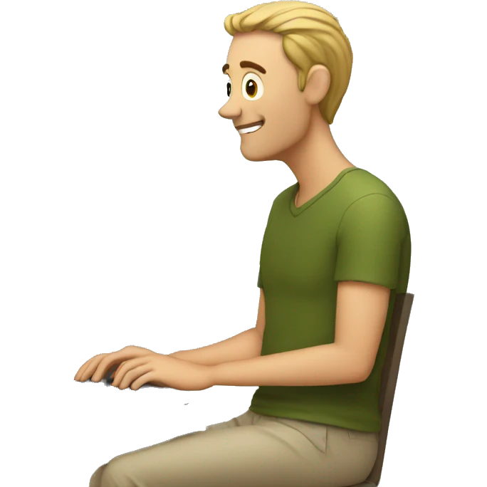 man watching the news on his computer emoji