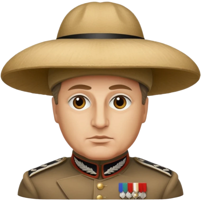 Mussolini com chapéu de penacho emoji