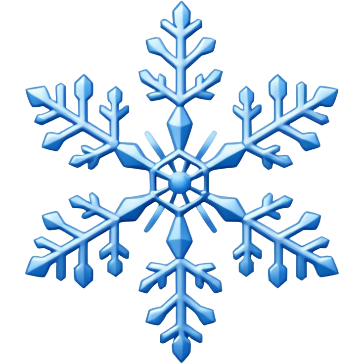 white snowflake with blue snowflake emoji