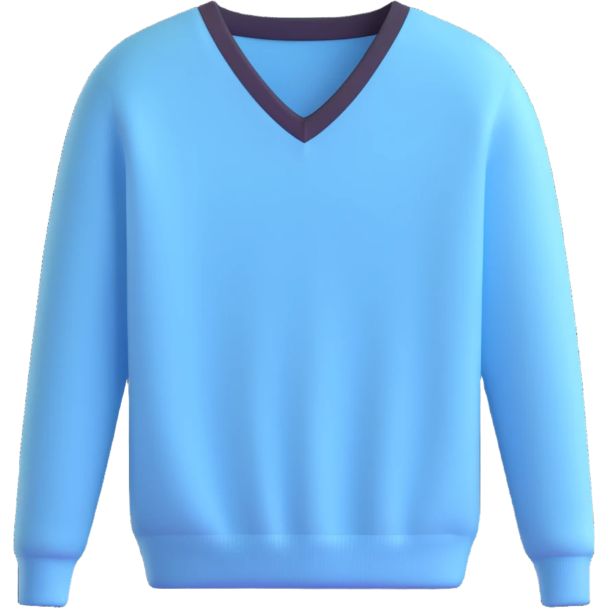 light blue V-neck sweater emoji
