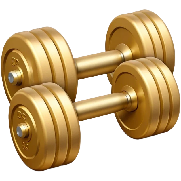beige and gold dumbbells emoji