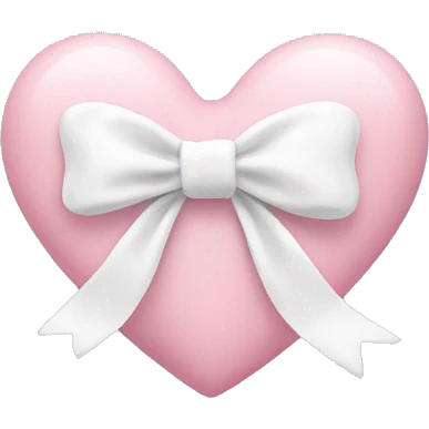 Pastel pink heart with white bow emoji