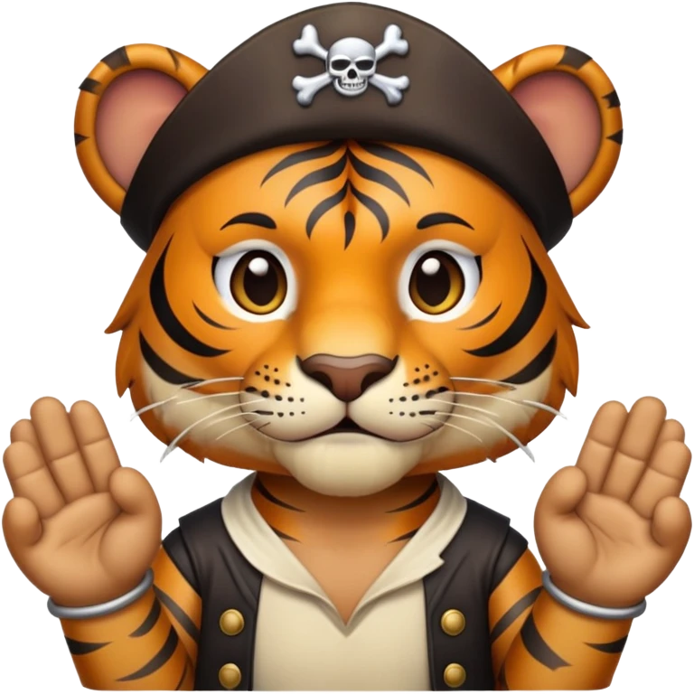 Pirate tiger that shows with his hands IDK emoji