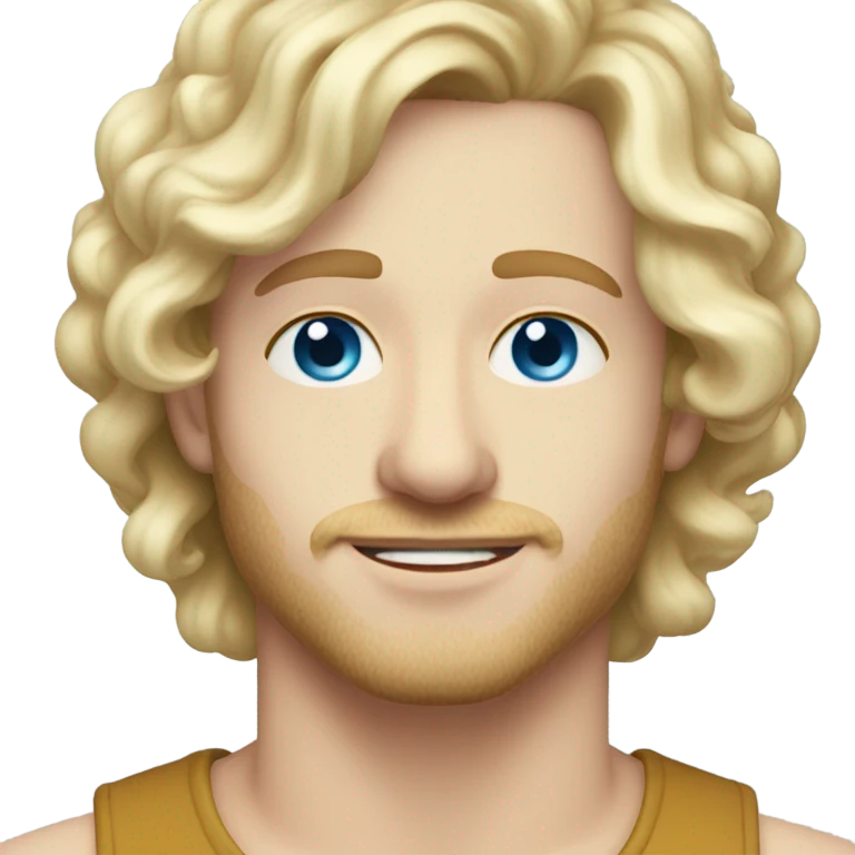 light curl blonde 30yo man blue eyed pale skin without moustache emoji