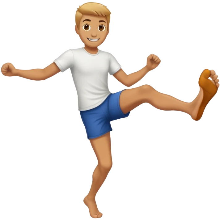 Kicking feet while smiling  emoji
