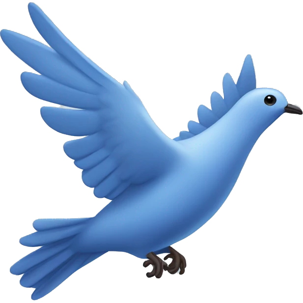 Blue dove flight  emoji