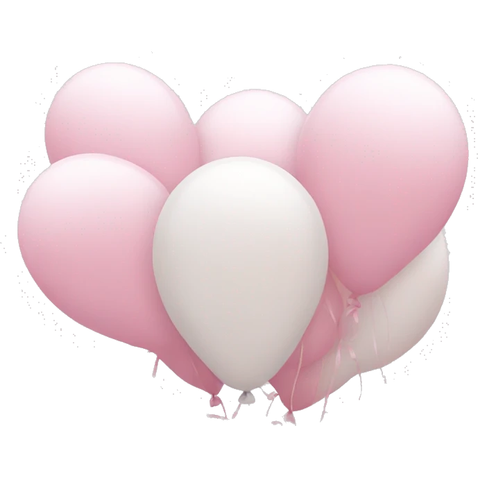 Pastel pink and white balloons emoji