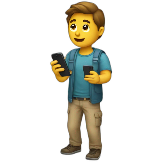 Ruvia hermosa hablando con celular emoji