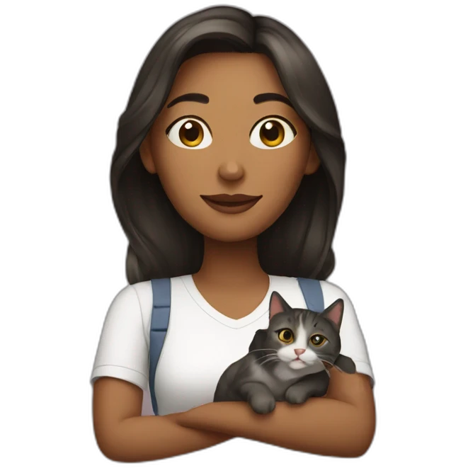 Women with her cat emoji