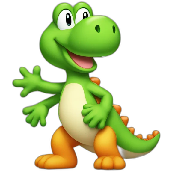 yoshi with a sixpack emoji