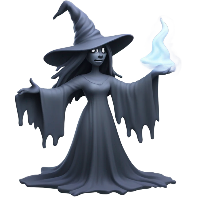 Witch sculpting a ghost emoji