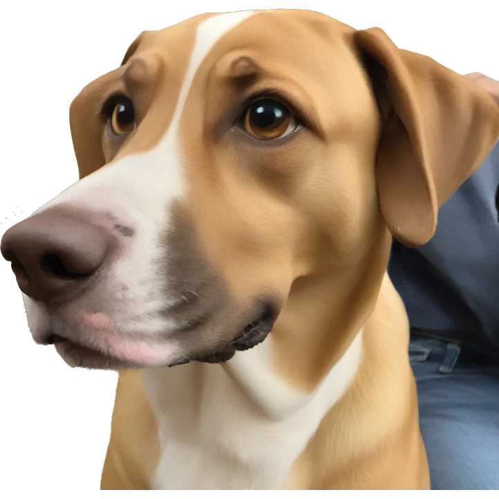 big lips on a dog emoji