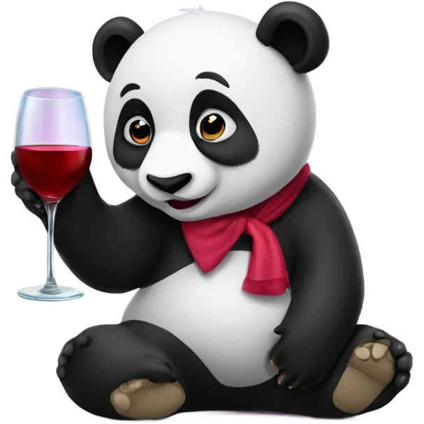 Panda drinking wine on new years eve  emoji