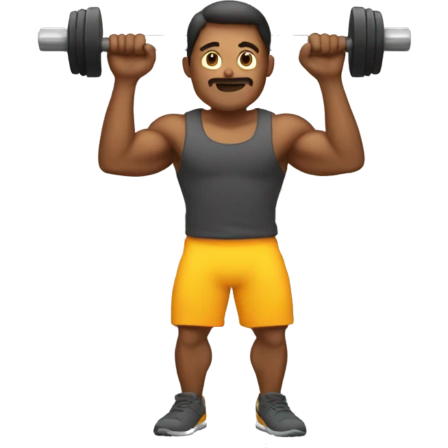 a guy hard work lifting weight emoji