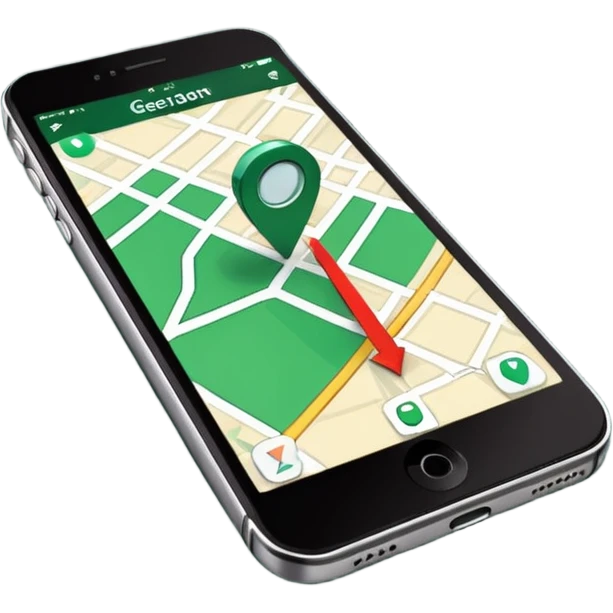 dark green geotag pointing to map on dark green iphone display emoji