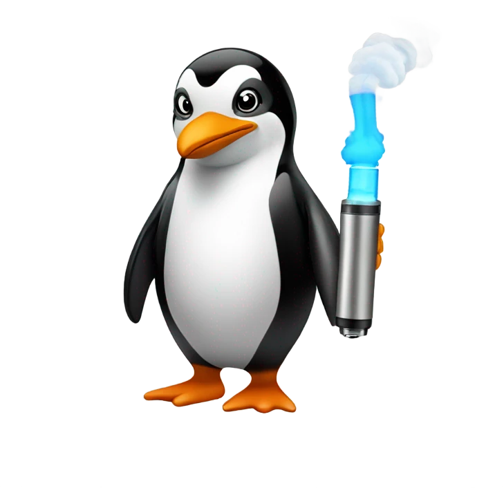 Penguin vaping emoji