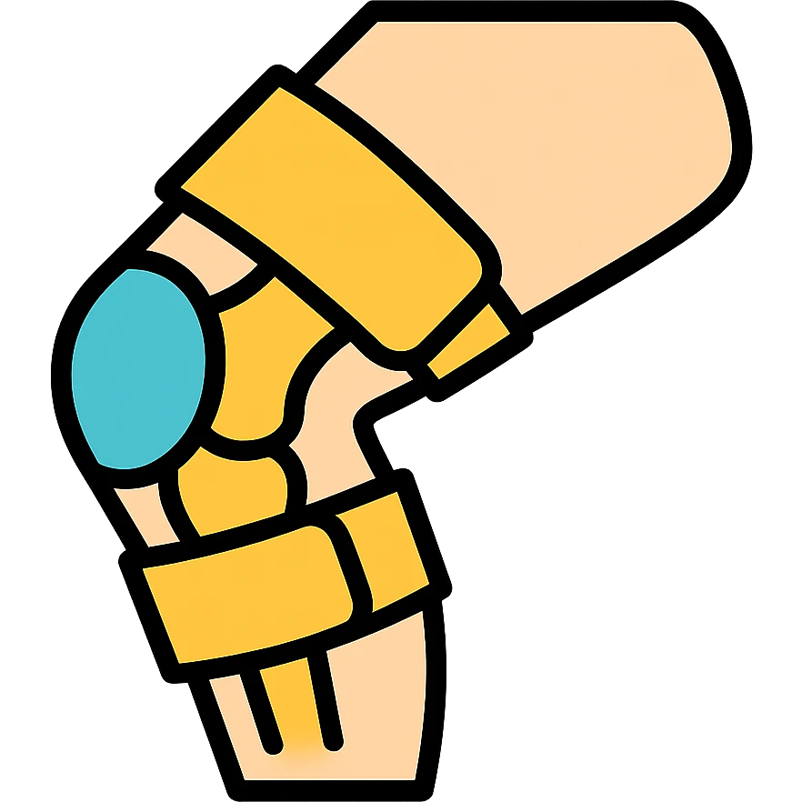 knee wearing a knee brace colored icon emoji