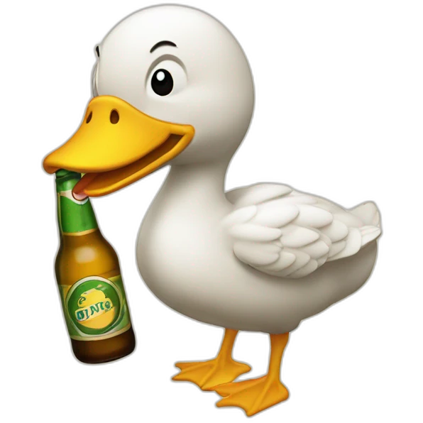 pato bebiendo cerveza emoji