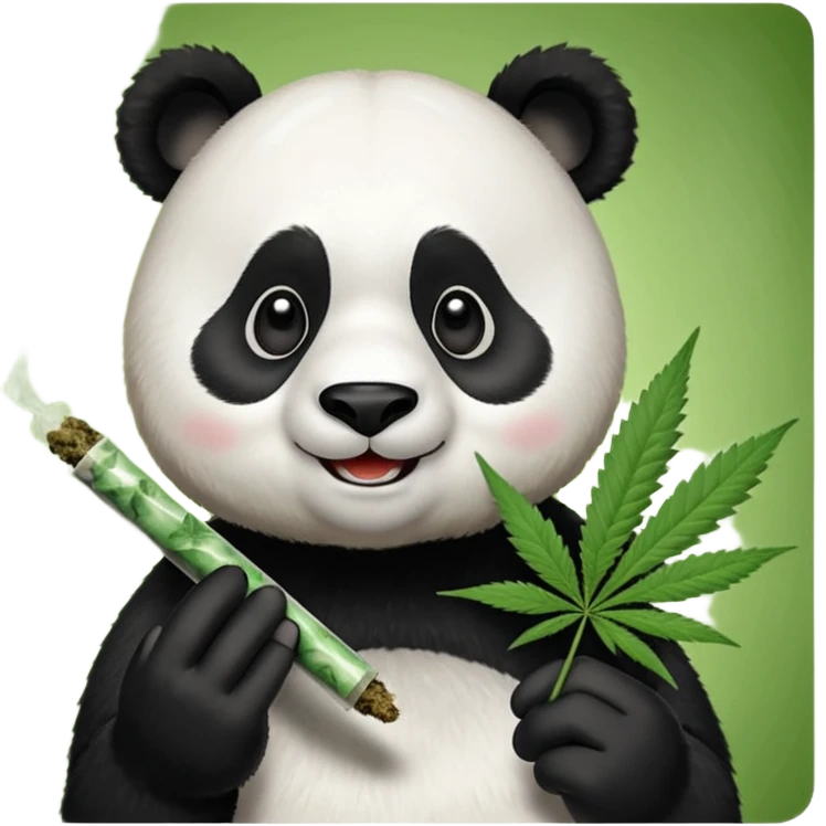 Panda Bajando locura de Marihuana con un video de youtube emoji