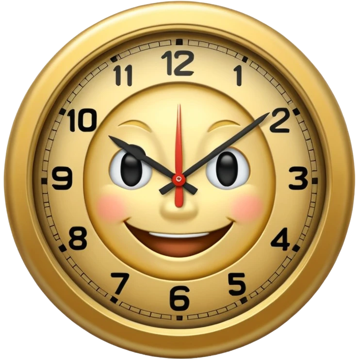 A clock smiling and handsome emoji