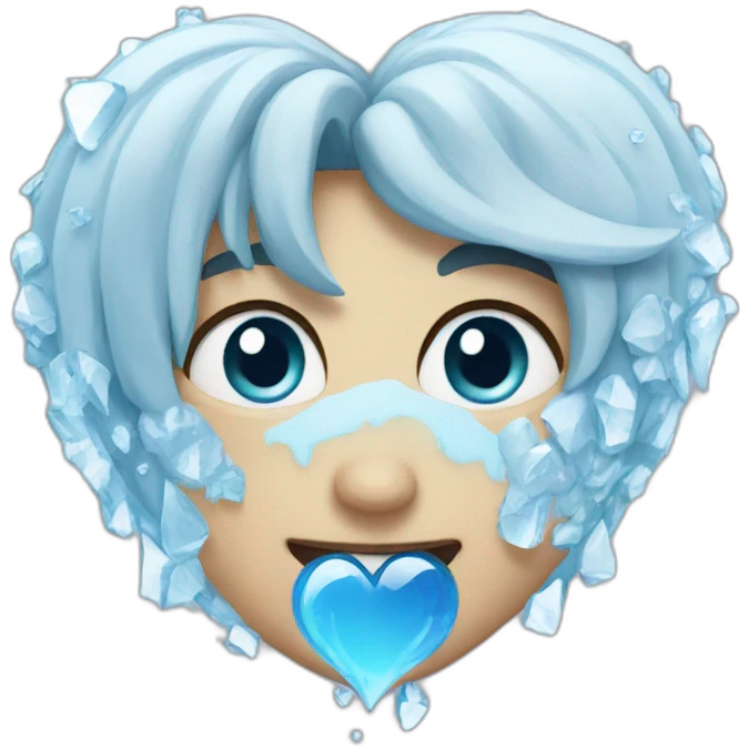 an icy heart emoji