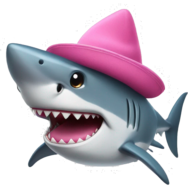 Shark with a pink hat emoji