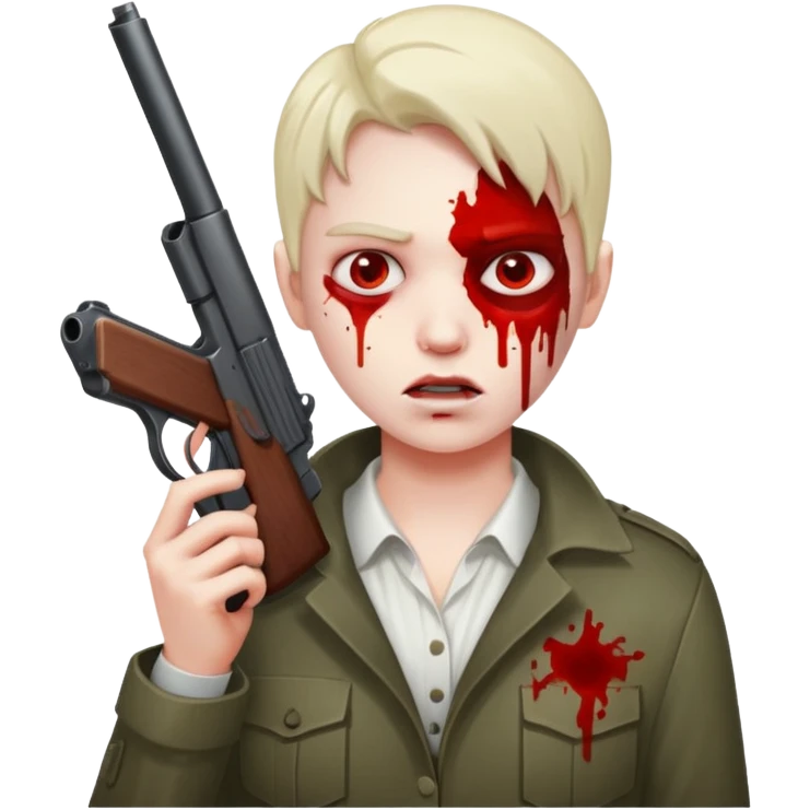 gun in bloody face emoji