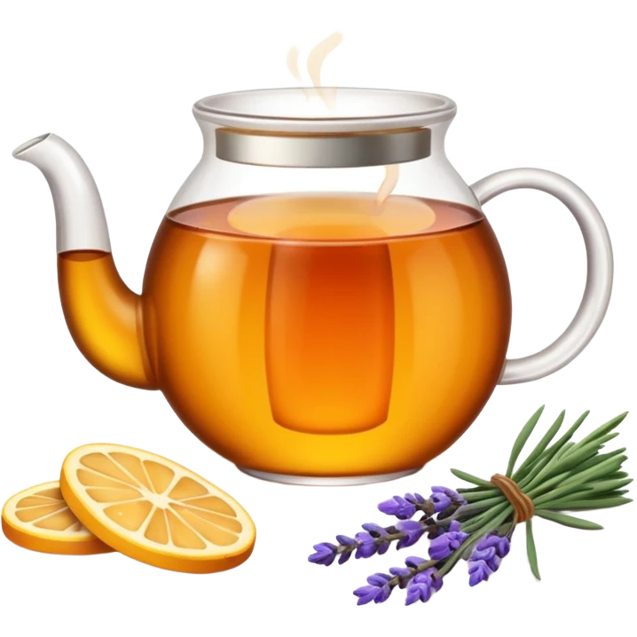 Hot tea with lavender leaves emoji