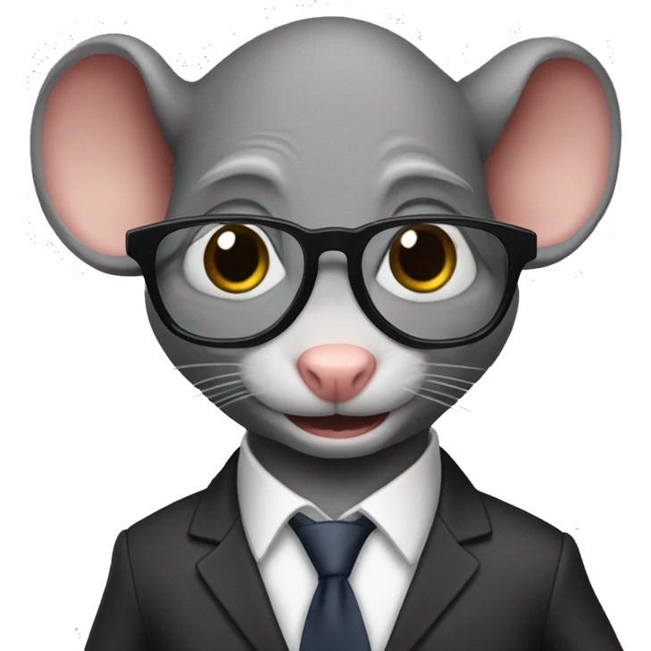A humanoid rat wearing a class suit and shoes and glasses  emoji