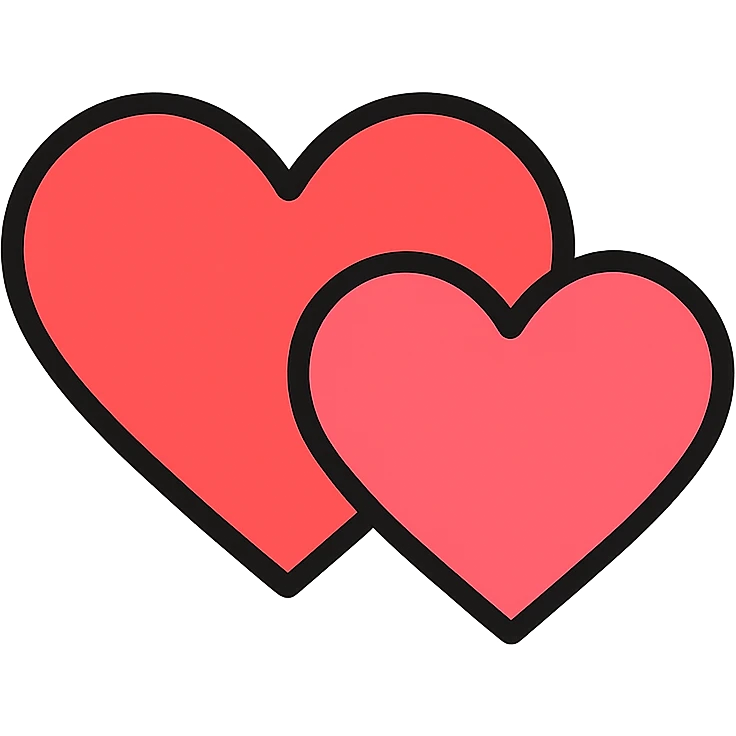 two hearts icon emoji