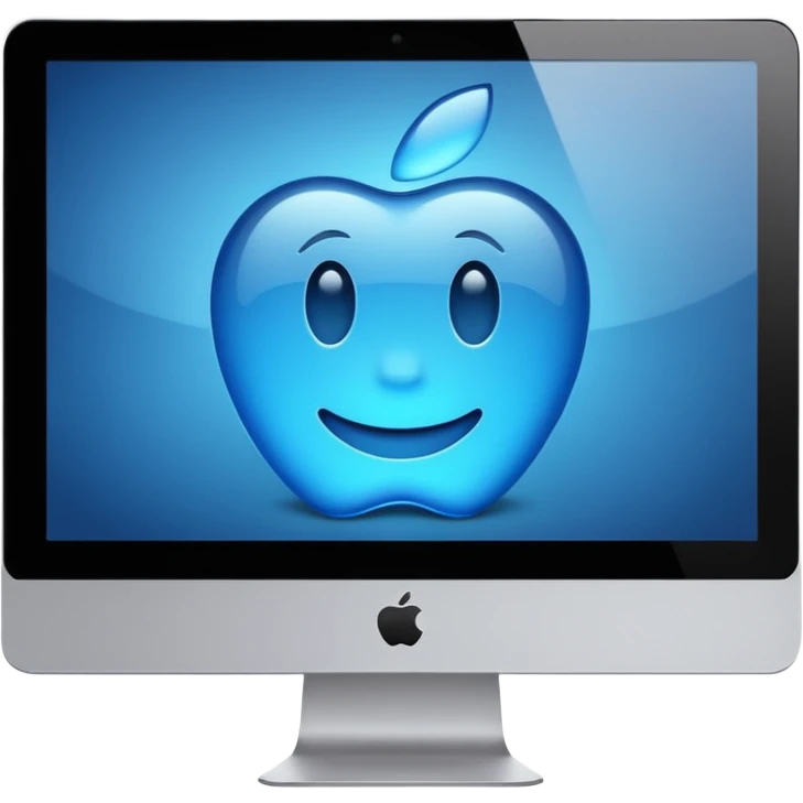 blue Mac computer screen emoji