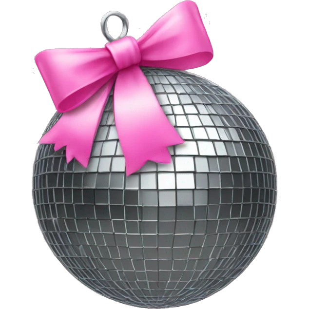 Disco ball with a pink bow emoji