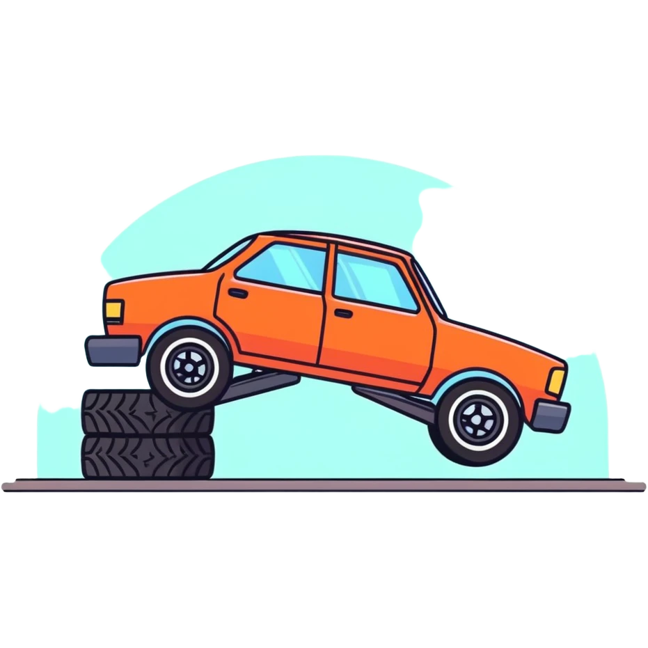tire falling off car emoji