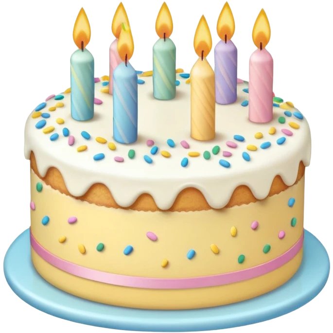 1 layer pastel birthday cake emoji