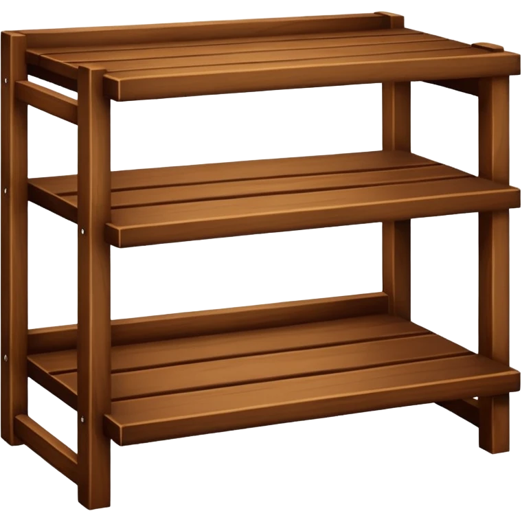 a small stand with three horizontal shelves (distinct from a rack) emoji