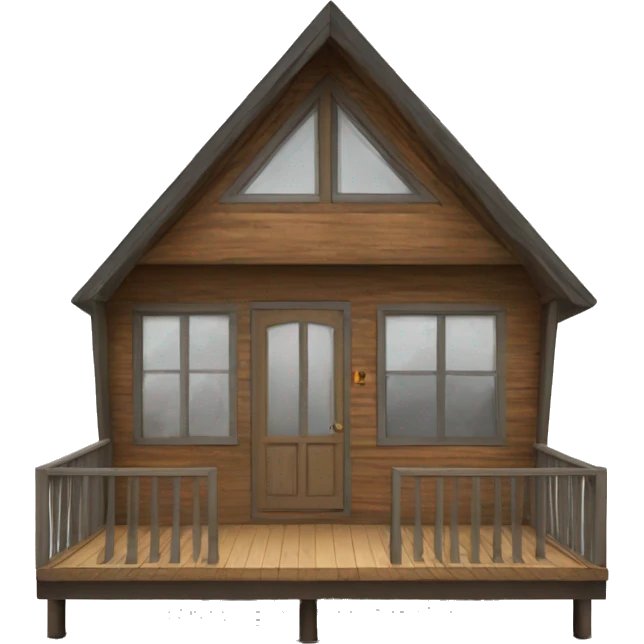 a-frame cabin with front deck emoji
