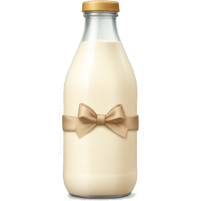 aesthetic milk bottle with biege bow emoji