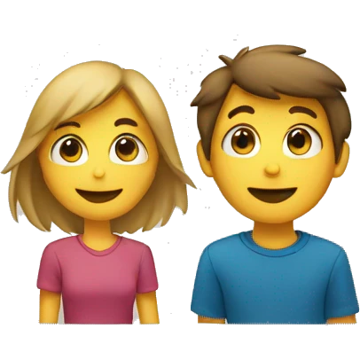 2d male and female Stick figure peaking around the corner together emoji