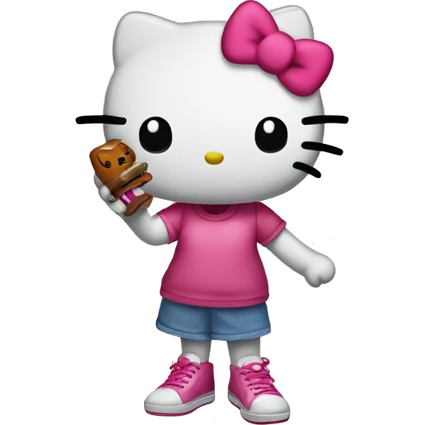 Hello kitty mad with a shoe in her hand emoji