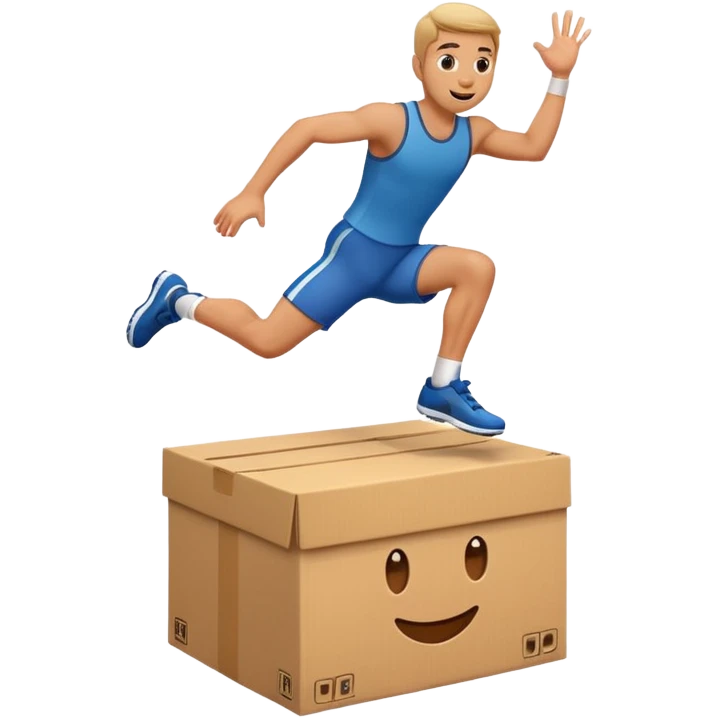 crossfit man emoji jumping onto a box athletic simple emoji style emoji