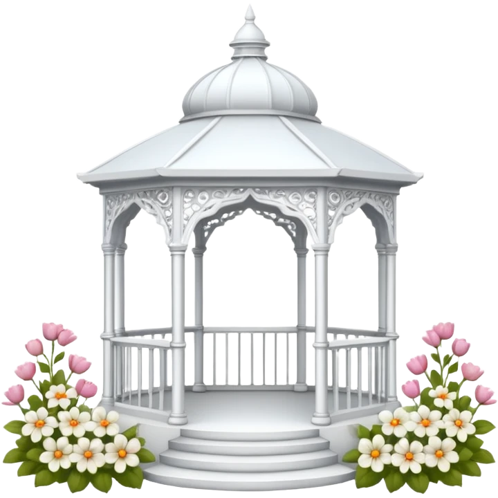 White gazebo with flowers emoji