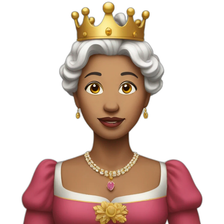 a queen with a pig emoji