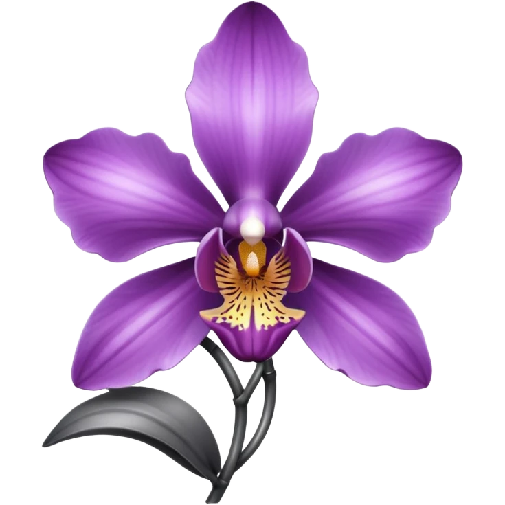 metallic chrome gray orchid emoji