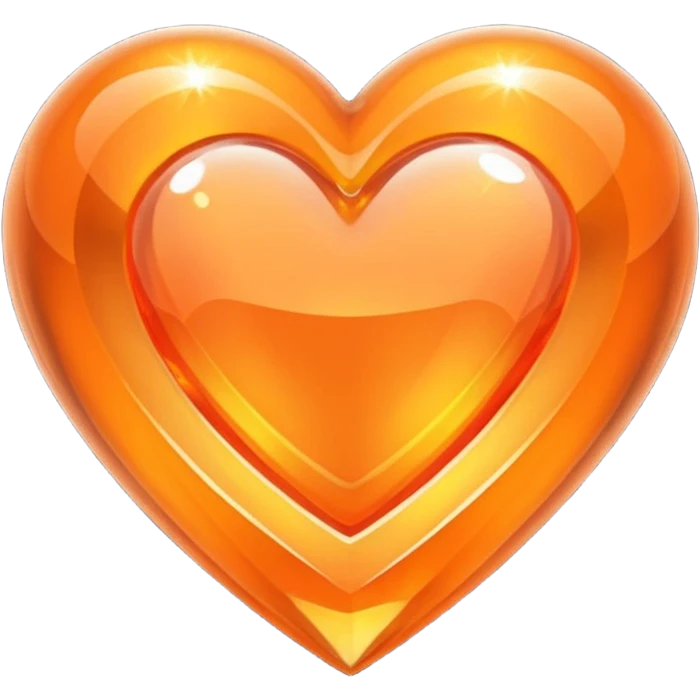 Orange crystal heart emoji