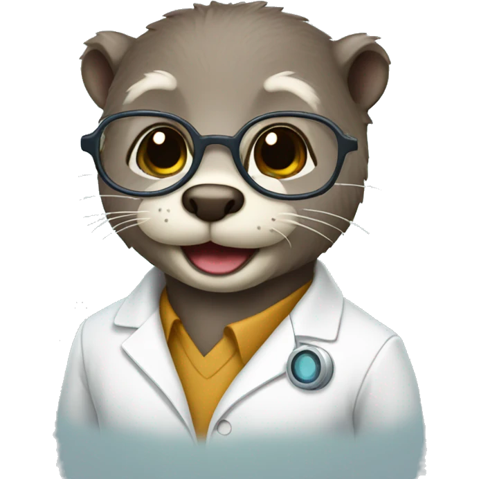 Cute  Scientist otter emoji