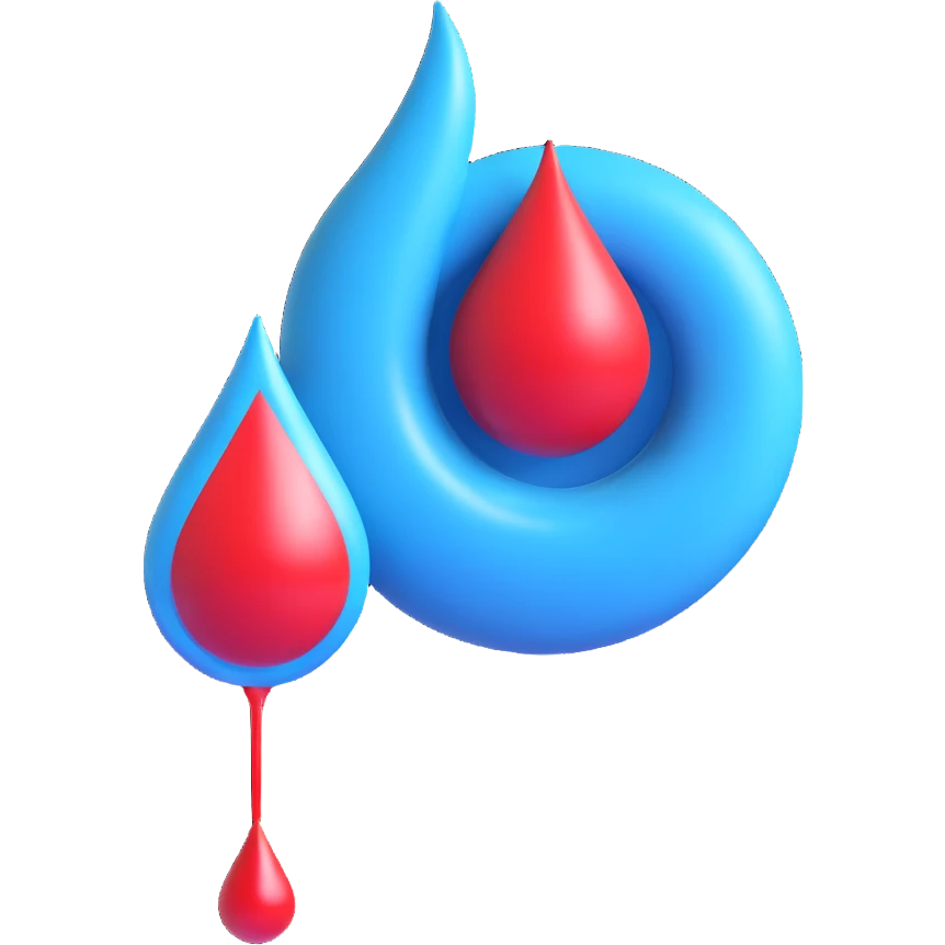 ‘Modern and clean diabetes awareness symbol with blue circle and blood drop in the middle. emoji