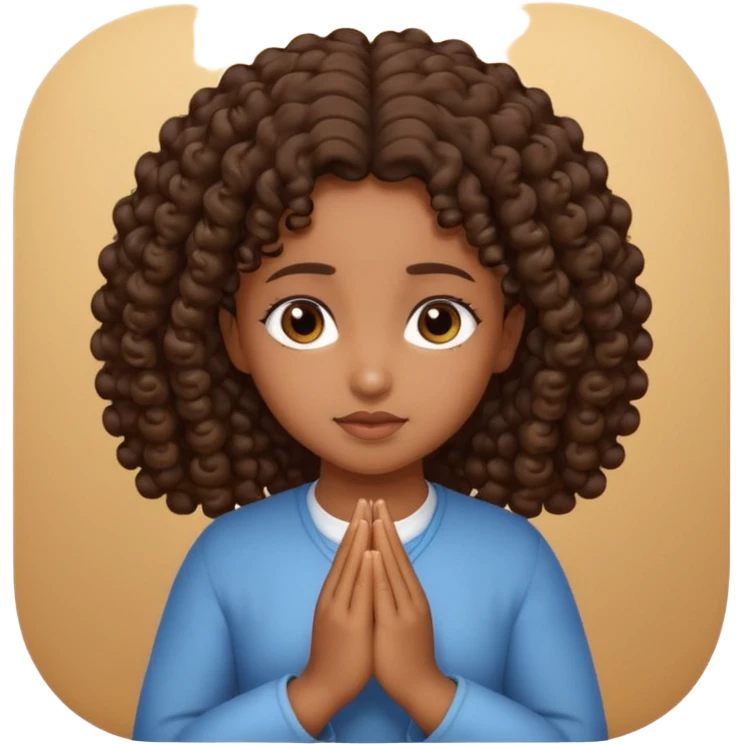 brown girl praying curls emoji