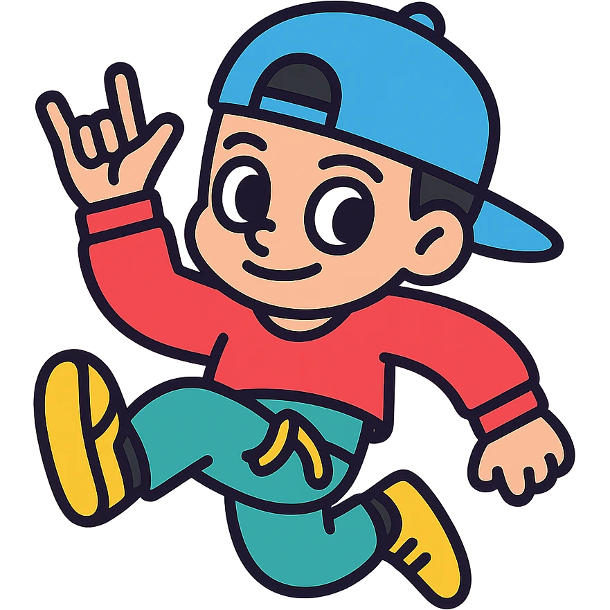 color outline icon of bb trickz character emoji