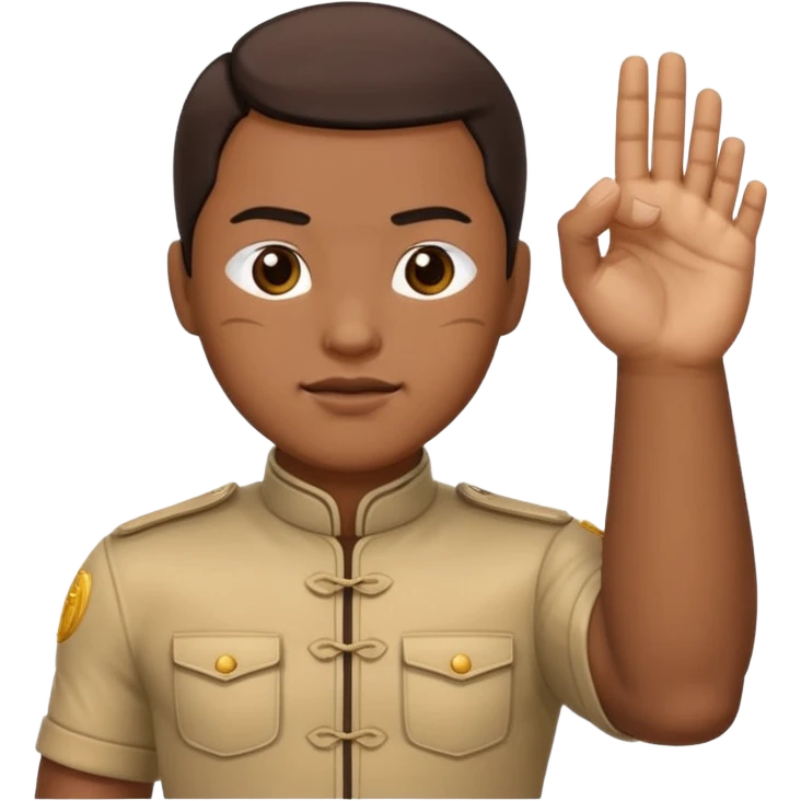 Chinese fist and palm salute emoji